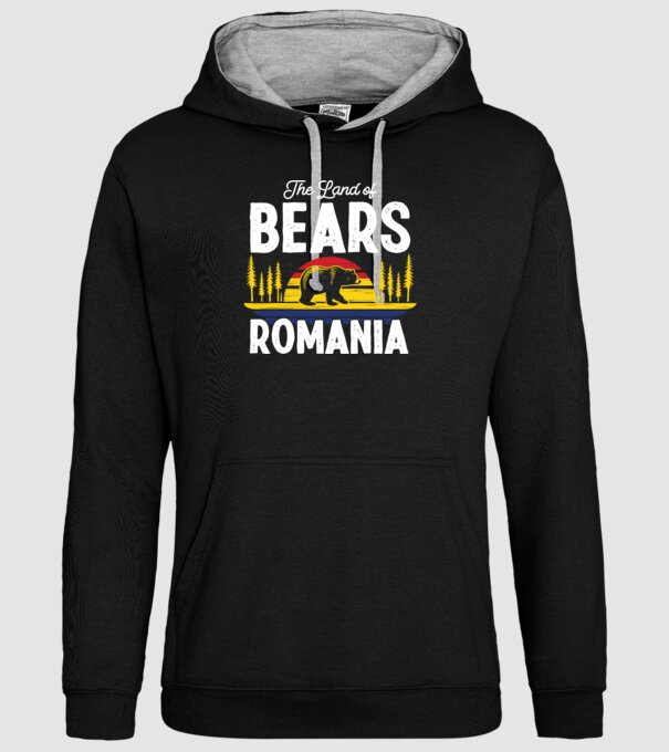 Land of Bears model negru pe tricou
