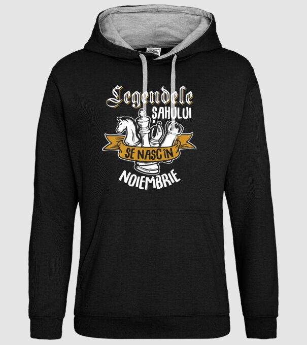 Legendele șahului se nasc în noiembrie model negru pe tricou