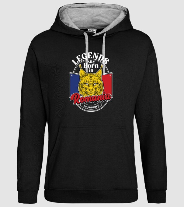 Legends are born in România january model negru pe tricou