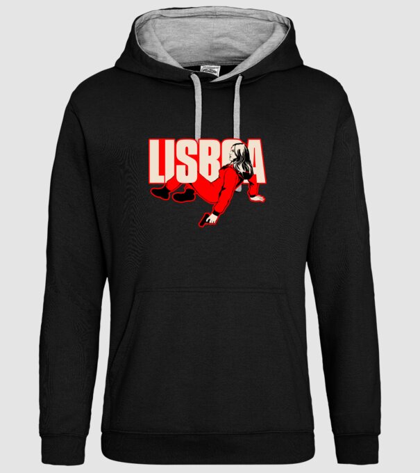 lisboa la casa de papel model negru pe tricou