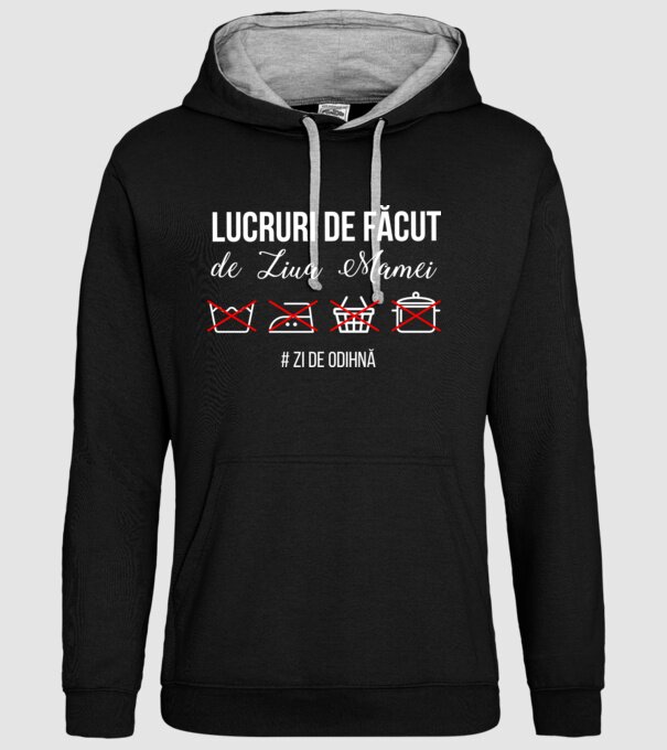 Lucruri de făcut de Ziua Mamei - # zi de odihnă model negru pe tricou