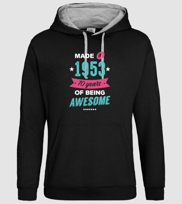 Made in 1953 model negru pe tricou