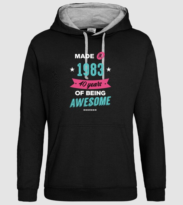 MADE IN 1983 model negru pe tricou
