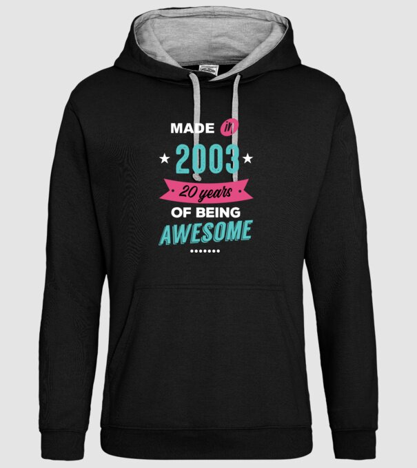 MADE IN 2003 model negru pe tricou