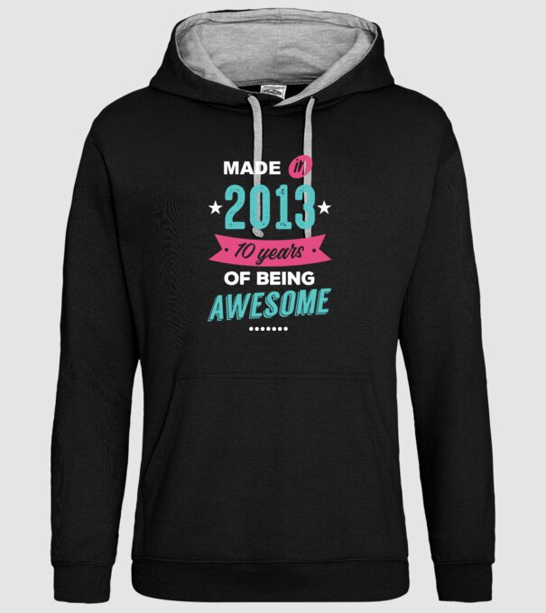 Made in 2013 model negru pe tricou