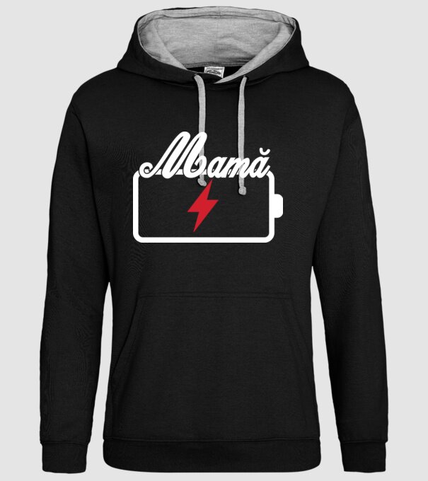 Mamă la încărcat model negru pe tricou