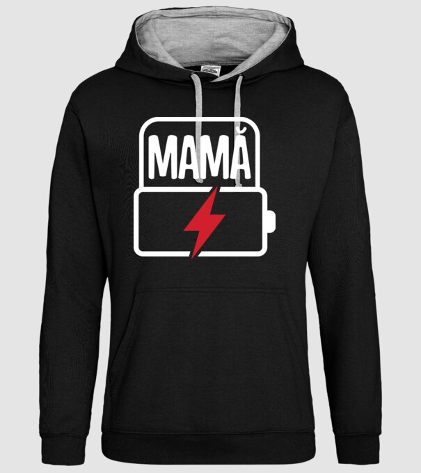 Mamă la încărcat model negru pe tricou