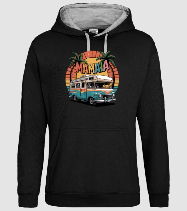 MAMAIA model negru pe tricou