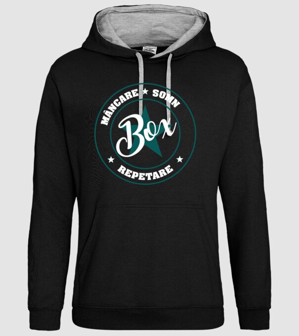 mâncare somn box reluare model negru pe tricou