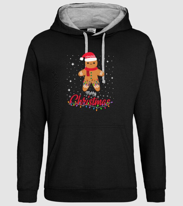 Merry christmas cookie model negru pe tricou