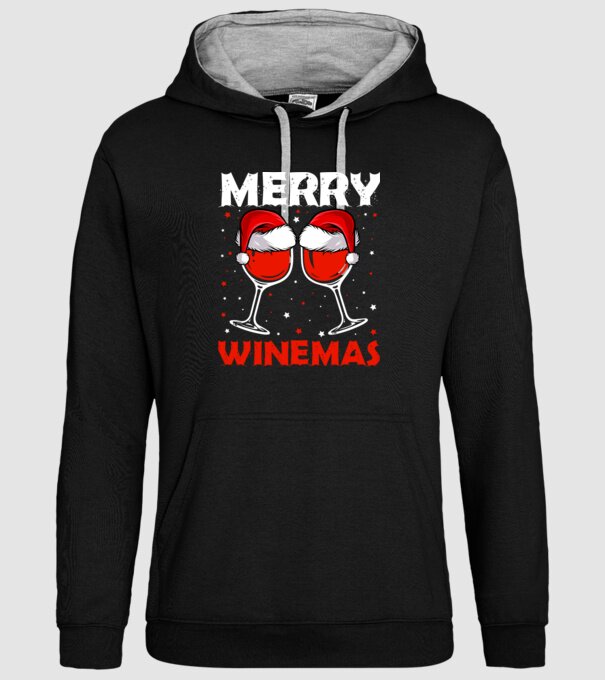 Merry winemas model negru pe tricou