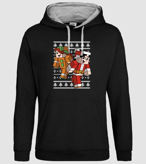 Minecraft christmas ugly sweater model negru pe tricou