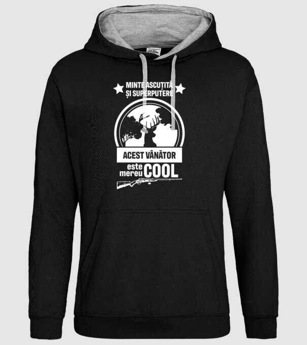 minte ascuțită și superputere acest vânător este mereu cool model negru pe tricou