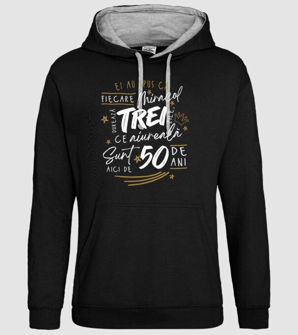 Miracol durează trei 50 de ani model negru pe tricou