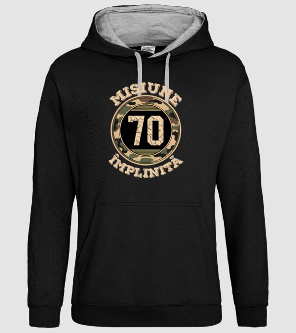 Misiune împlinită 70 model negru pe tricou
