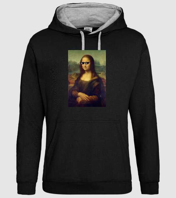 Mona Lisa Deal with it model negru pe tricou