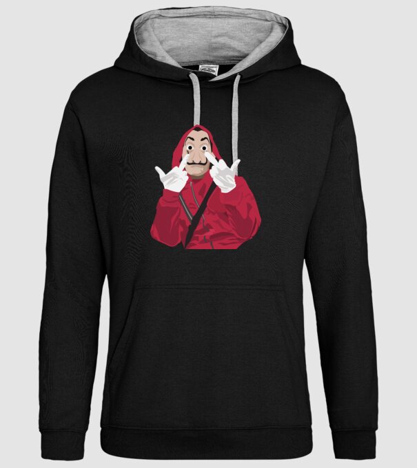 money heist fcku model negru pe tricou