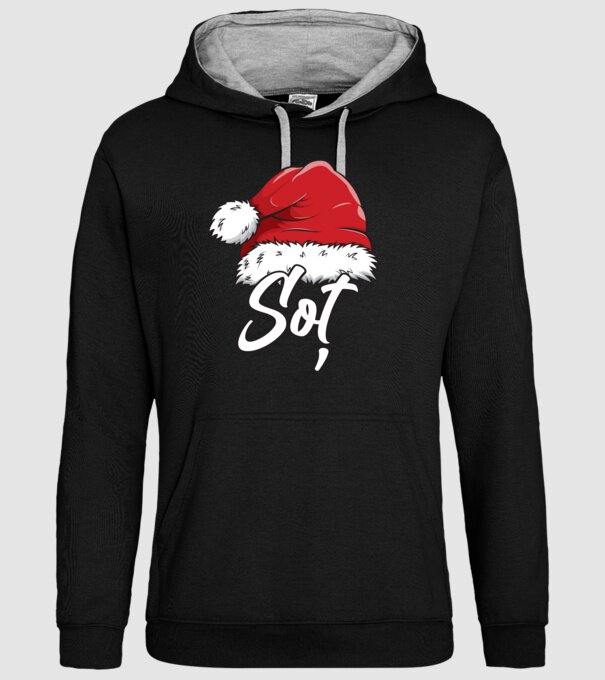 soț Santa Hat model negru pe tricou