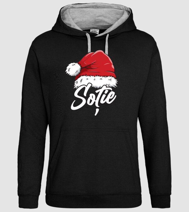 soție Santa Hat model negru pe tricou