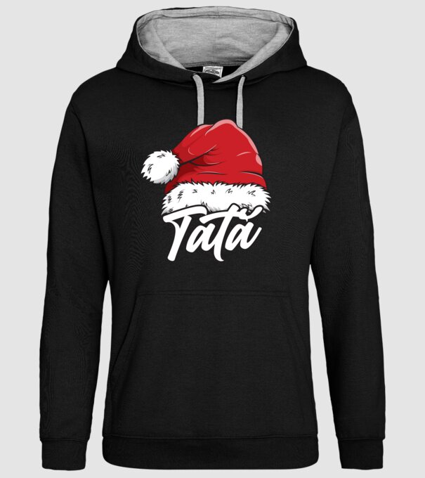 tată Santa Hat model negru pe tricou
