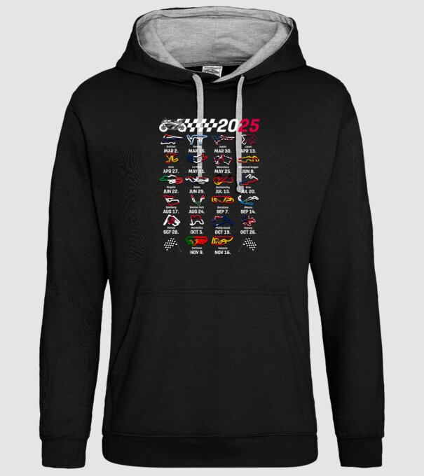 MOTOGP 25 CALENDAR Negru model negru pe tricou