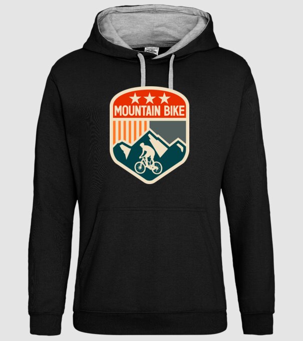 Mountain Bike model negru pe tricou