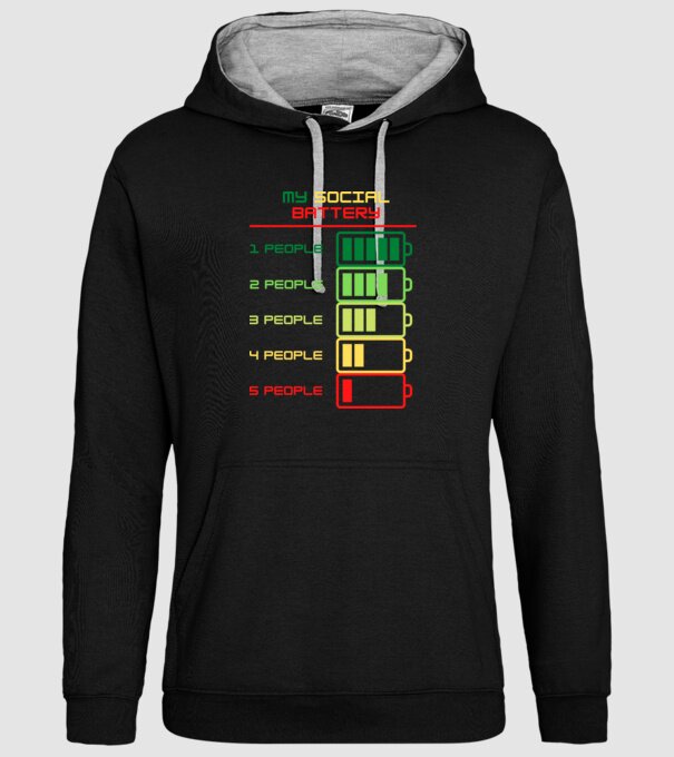 My social battery model negru pe tricou