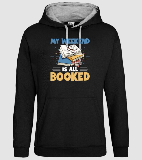 My weekend booked model negru pe tricou