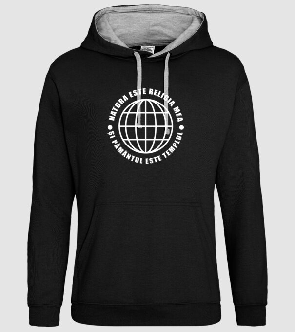 Natura este religia mea model negru pe tricou