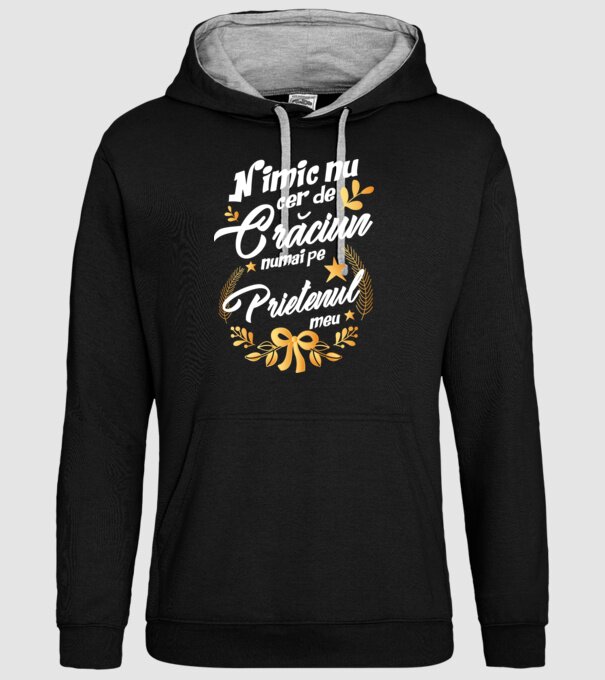 nimic nu cer de Crăciun, numai pe prietenul meu model negru pe tricou