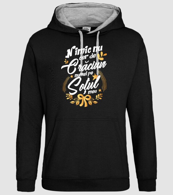 nimic nu cer de Crăciun, numai pe soțul meu model negru pe tricou