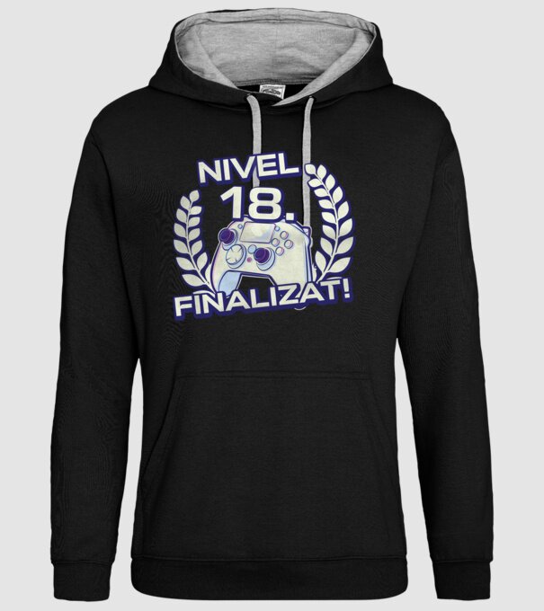 Nivel 18 finalizat! model negru pe tricou