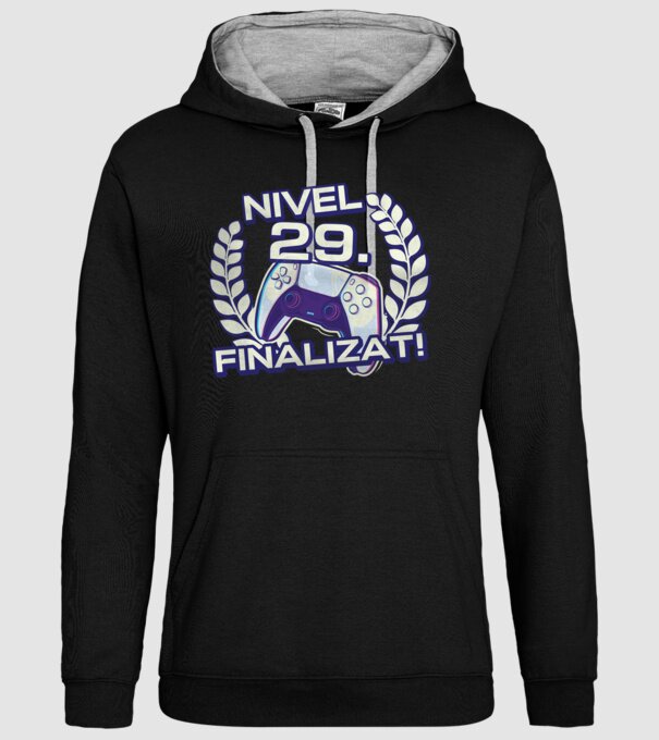 Nivel 29 finalizat! model negru pe tricou