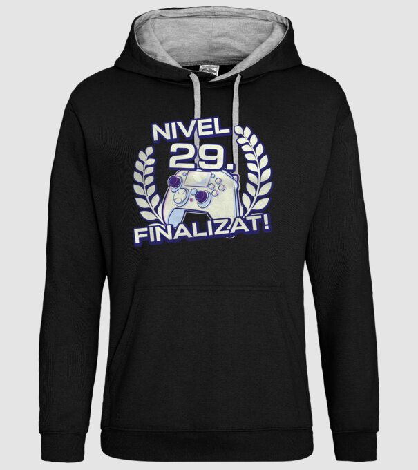 Nivel 29 finalizat! model negru pe tricou