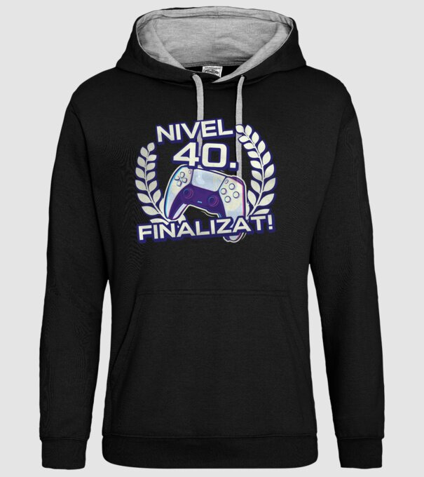 Nivel 40 finalizat! model negru pe tricou
