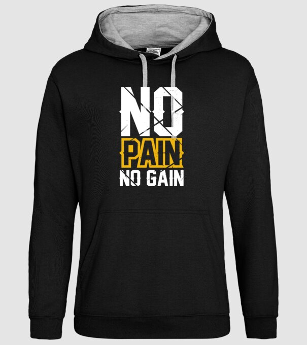 No Pain No Gain model negru pe tricou