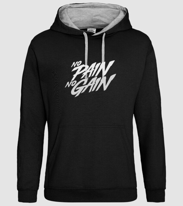 No Pain No Gain typography model negru pe tricou