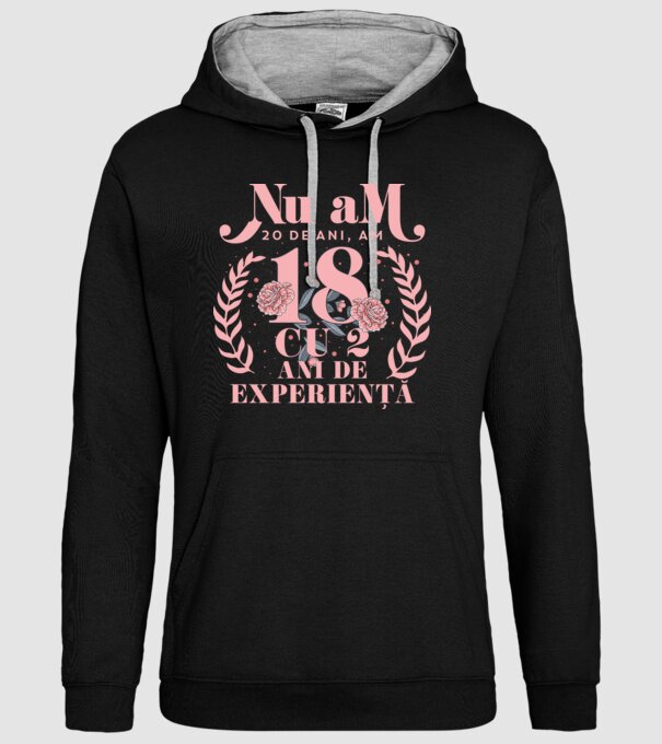 Nu am 20 de ani, am 18 cu 2 ani de experiență model negru pe tricou