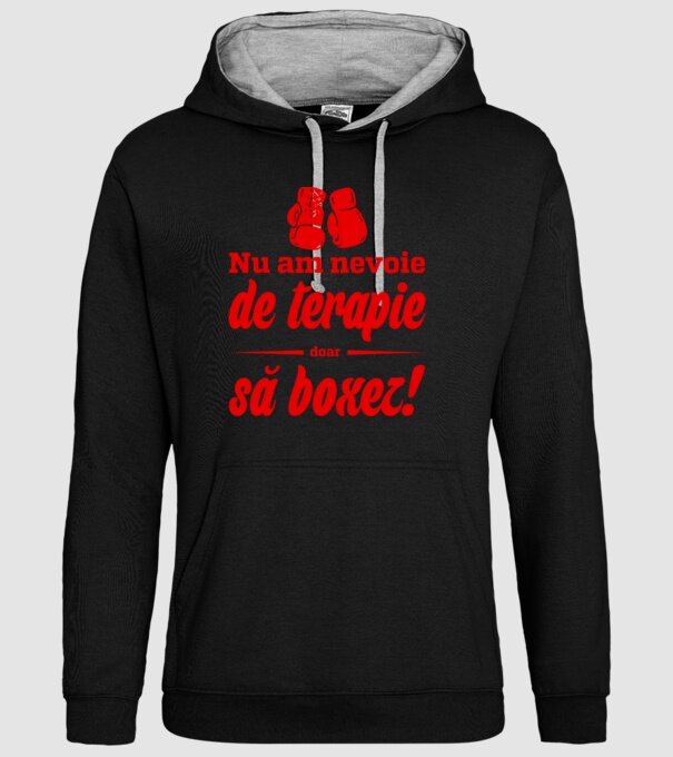 Nu am nevoie de terapie! Doar să boxez. model negru pe tricou