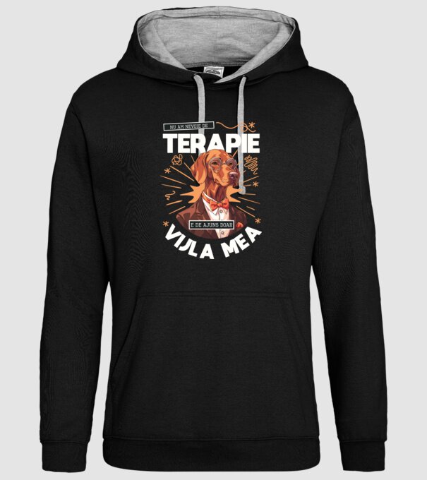 Nu am nevoie de terapie e de ajuns doar Vijla mea model negru pe tricou