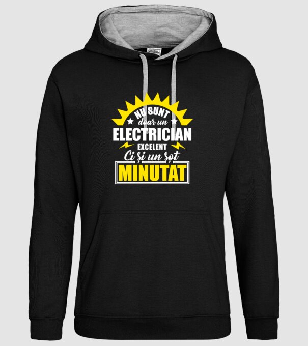Nu sunt doar un electrician excelent, ci și un soț minunat! model negru pe tricou