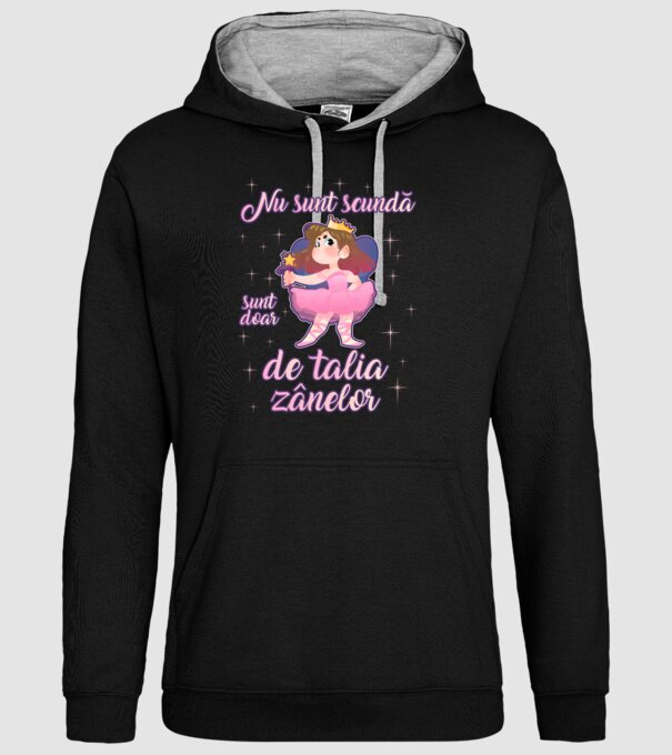 nu sunt scundă, sunt doar de talia zânelor model negru pe tricou