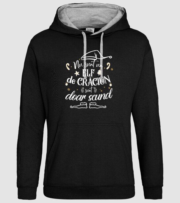 Nu sunt un elf de Crăciun, sunt doar scund Negru model negru pe tricou