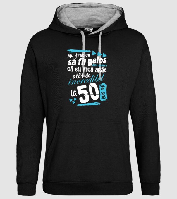 Nu trebuie să fii gelos 50 de ani model negru pe tricou