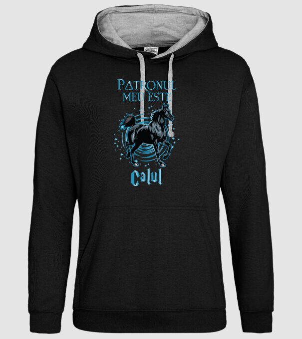 Patronul meu este CALUL model negru pe tricou