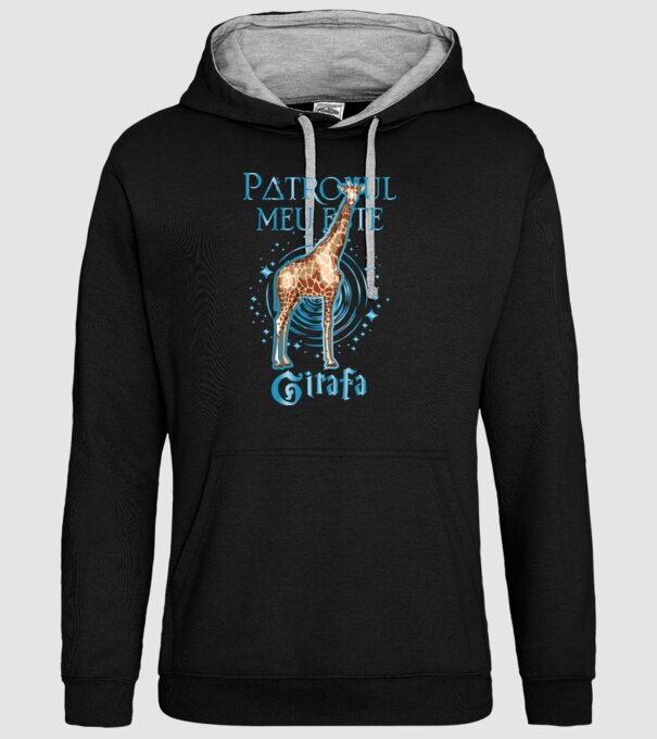 Patronul meu este GIRAFA model negru pe tricou