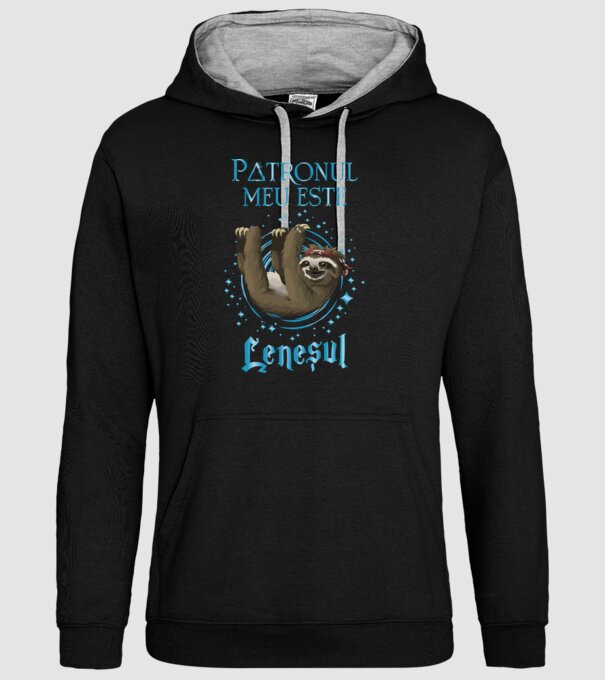 Patronul meu este LENEȘUL model negru pe tricou