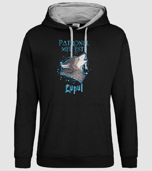 Patronul meu este LUPUL model negru pe tricou