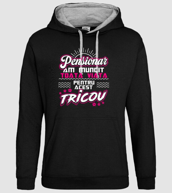 Pensionar - am muncit toată viața pentru acest tricou model negru pe tricou