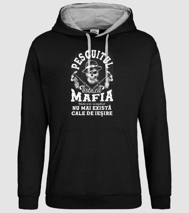 Pescuitul este ca mafia, odată ce te-ai implicat, nu mai există cale de ieșire model negru pe tricou